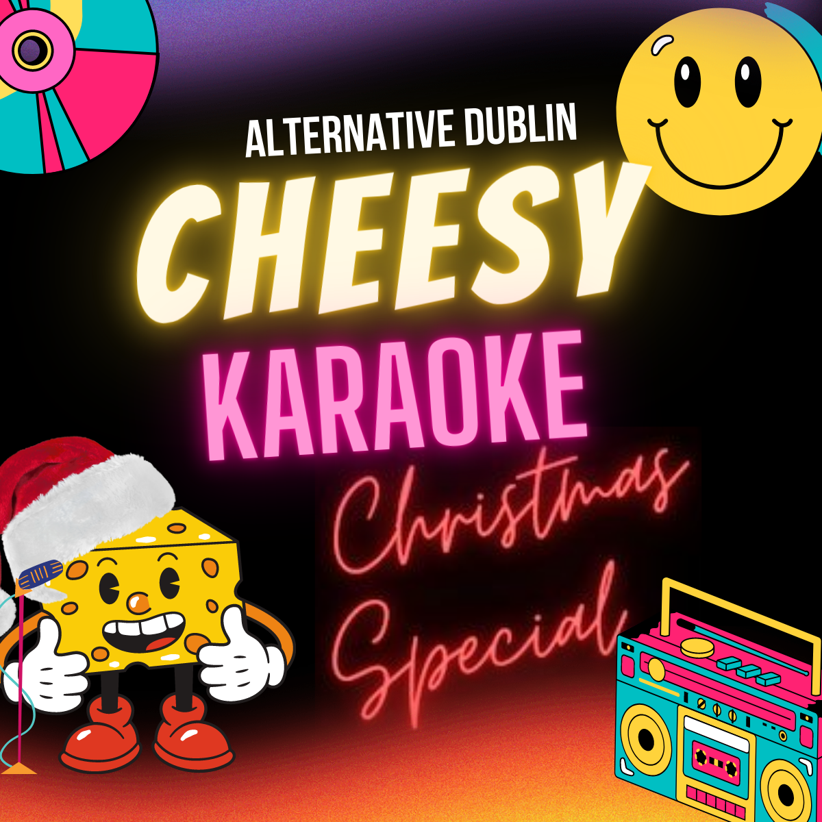 Cheesy Karaoke Christmas Event Poster